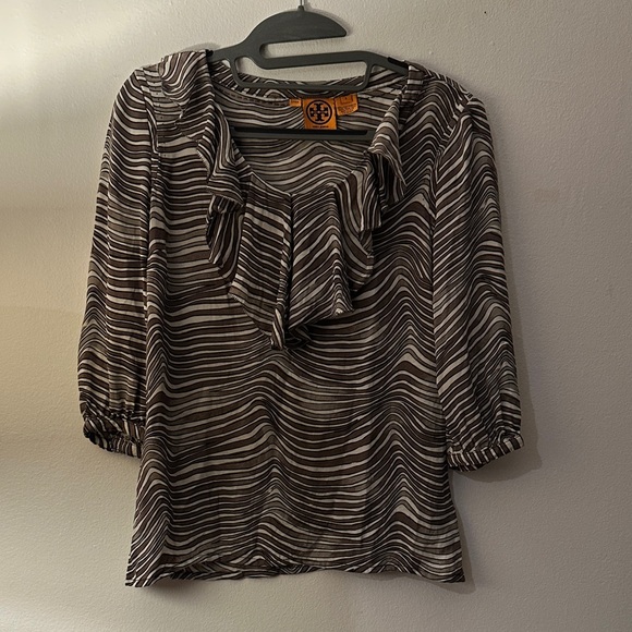 Tory Burch Black and White Striped Blouse - Preloved - Picture 4 of 10